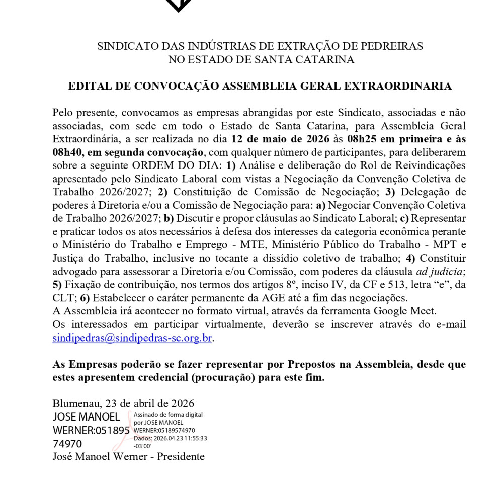 EDITAL DE CONVOCAÇÃO AGE - 12/05/2026